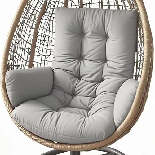 Genérico Cojín para Silla Colgante de Exterior, Cojín de Jardín Cojín para Columpio Colgante Asiento de Cesta Cojín Lavable para Asiento de Hamaca Mecedora Colgante,Light Gray