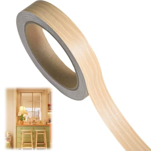 Weixing 18mm x 10m Self-Adhesive Wood Grain Edge Banding Tape, No-Iron Melamine Edging Strip for Kitchen Worktop Cabinet Furniture Desk Shelves Panels DIY Restoration（ Natural-color beech wood）