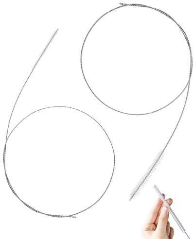 Ceeyoll Schlauchbürste 2-teiliges Set,weiß,100 cm lang,flexibel und einfach zu handhaben,extra Lange Ausführung,geeignet für Strohhalme,Schläuche,Flaschen und Kühlschrankablaufschläuche.