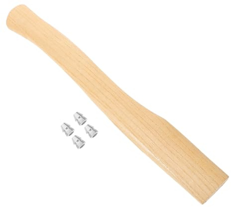 Uonlytech Manche de Hache en Bois de Frêne 38 Cm, Remplacement Robuste 4 Cales Rondes 11 Mm, Accessoire pour Hachette de Jardin et Bûcheron, Outil à Main pour Jardinage et Entretien du Bois