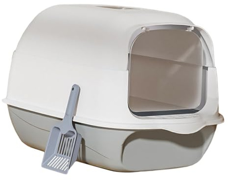 Allayu Bandeja de Arena portátil para Gatos con Espacio Cerrado cómodo, Inodoro a Prueba de Salpicaduras, Cajas Arena con Capucha Disponibles, Cajas para Gatitos Cubiertas con Accesorio Pala.