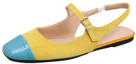 WHLL Women's Sandals Ballerinas Slingback Flat, Retro Mary Janes Sandals with Straps, Comfortable Summer Shoes for Women, Versatile to Combine