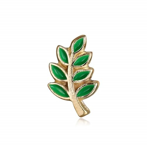 BOBIJOO Jewelry - Pins Diskret 10mm Zweig von Acacia e-Mail-Grün freimaurer anstecker Gold Ende