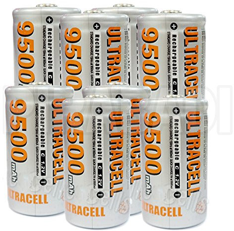 8 pile batterie C R14 LR14 9500 mAh ricaricabile 1.2 V Ni-MH batteria battery