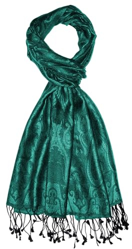 Lorenzo Cana Herrenschal Schal Schaltuch jacquard gewebt 100% Seide Paisley Muster Seidenschal Seidentuch Petrol Ton in Ton 7861411