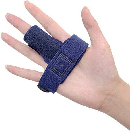 Paskyee Trigger Finger Splint, Justerbart fingerstöd för höger-/vänsterhänta, stabilisera stöd för stukningar, smärtlindring, malettskador, artrit, tendinit blå