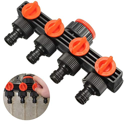 Holzsammlung Distribuidor de Agua de 4 vías Divisor de Manguera Conector de Manguera de jardín Conector en Y Divisor de Agua del Grifo