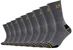 Camano Unisex Arbeitssocken Herren aus Baumwolle Atmungsaktiv Druckfreier Bund Robust verstärte Fersen und Zehenbereich Premium Qualität 9er Pack 43/46 dark grey melange