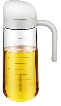 Bouteille Huile Olive Distributeur Distributeur de pétrole et de vinaigre de verre borosilicate avec poignée de grande capacité bouteille d'huile de cuisine oiffe d'huile pour huile, vinaigre, sauce d