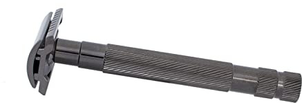 Plisson - Rasoir de Sûreté Homme - Acier Noir - Tête à Peigne Fermée - Compatible Lames de Rasoir de Sûreté Standard - Fabrication Française