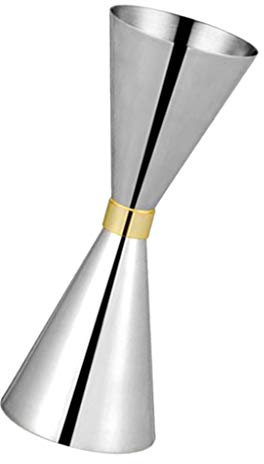 Easnea Double Jigger Medida de vino licor, Jiggers de acero inoxidable, herramientas de medición para vino, hogar, 30 45 ml, plata, 118 mm