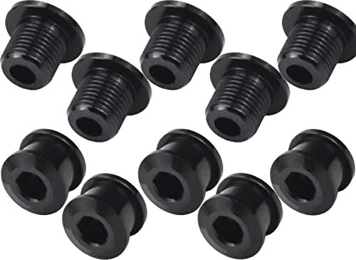 5 Pzi Bulloni a Corona Singola per Bici Viti per Guarnitura per Mountain Bike Bulloni e Dadi a Corona Singola Bulloni a Manovella Bicicletta Viti Disco in Lega di Alluminio per Bici da Strada BMX,Nero