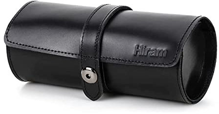 Hiram Custodia da viaggio per orologi da uomo, 3 orologi, realizzata a mano, in vera pelle, portatile, organizer da viaggio