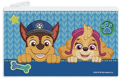 DIAMOND DOTZ DTZ14.017 Paw Patrol Original 5D Diamond Painting Mäppchen Chase & Skye 20 x 12 cm, DIY Kreativset mit glitzernden Diamant Mosaiksteinen für Kinder ab 6 Jahren, Blau