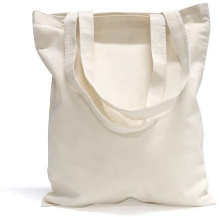 Morcheiong 6 Pack Cotton Tote Bag Blank Canvas Bag Reusable Grocery Shopping Bags, Suitable for DIY Craft, Grocery, Shopping, Drawing, Promotion, Gift, Advertising, Activity