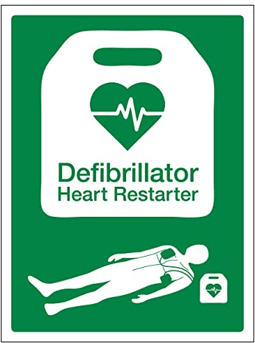 VSafety Defibrillator Heart Restarter – 200 x 300 – 1 mm starrer Kunststoff