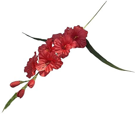 Milageto Artificial Gladiolus Flower Artificial Flower Floral Arrangement Vase Filler Wedding Flower for Festival Living Room Valentine's Day Decor, Red