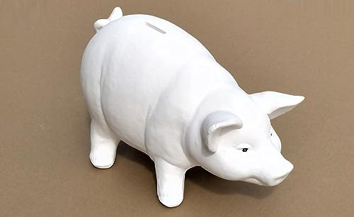 GROßES SPARSCHWEIN 37x21cm SPARDOSE Weiss Geburstag Hochzeit