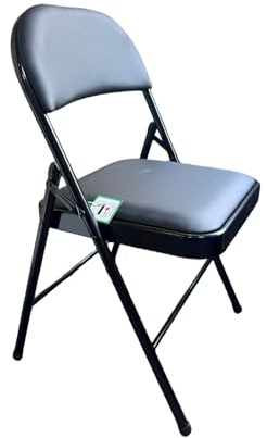 impsuk Heavy Duty Folding Padded Chair Steel Metal Frame 100 KG Space Saving Foldable Chair