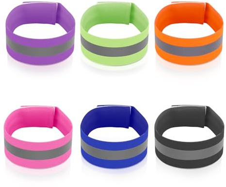 PEUTIER 12pcs Reflective Bands, Elastic Reflective Bracelet Reflective Walking Gear Reflective Wristbands for Arm Ankle Wrist Leg Outdoor Enthusiasts Gift (Single Line Style)