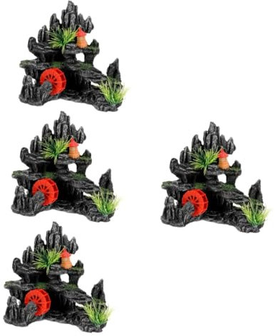 BESPORTBLE 4stücke Resin Aquarium Deko Felslandschaft Für Fischbecken Künstliche Bergversteck Höhle Zur Gestaltung Von Aquarien Und Teichen Aquarienfreundlich Realistische Fördert Das