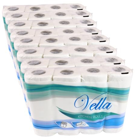Enpack Pakla 32 Küchenrollen - Papierrolle 2-lagig, saugstark - 50 Küchentücher je Rolle - Papier Küchenrolle Großpackung - Küchenpapier für den Haushalt - Handtücher für Werkstatt, Camping, Hygiene