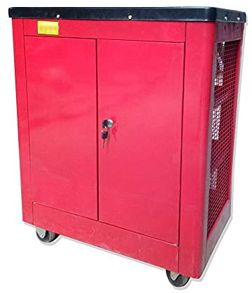 JKSVTF Utility Tool Trolley 3 Shelves Roll Wheels Garage Workshop Roller Tool Cabinet Lockable Storage Chest Box for Garden Outdoors