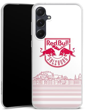 DeinDesign Slim Case extra dünn kompatibel mit Samsung Galaxy A55 5G Silikon Handyhülle transparent Hülle Eishockey Skyline EC Red Bull Salzburg