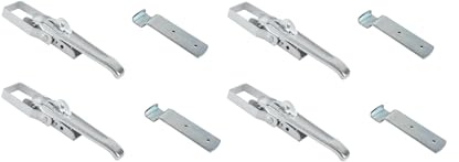 Set completo di chiusura eccentrica, chiusura zincata, 210 mm, chiusura a parete e cassetta, tenditore a leva, 1-4 pezzi, accessori per rimorchi (4, argento)