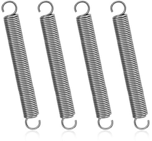 NJCXOLA Zugfedern mit Haken Edelstahl Spannfeder Zugfeder 80mm Außendurchmesser 10mm Drahtdurchmesser 1mm Maximale Zugkraft 3,2KG 1,2x10x90mm 4 Stück
