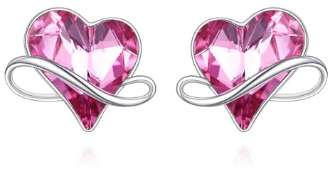 ONEFINITY Infinity hjärta örhängen 925 sterlingsilver kristall oändlighet hjärta örhängen oändlighet hjärta smycken för kvinnor
