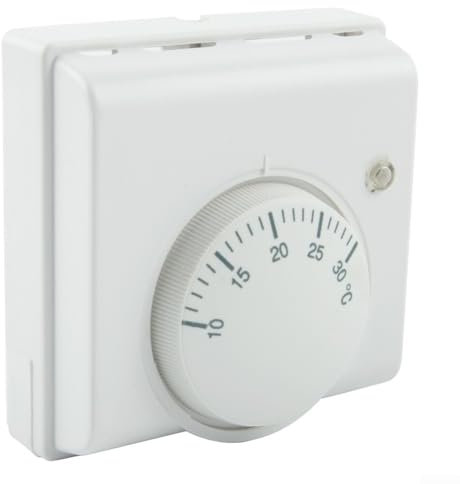 Honseadek Termostato, Termostato per riscaldamento centralizzato, regolatore per riscaldamento a pavimento, interruttore elettrico per controllo della temperatura dell'aria condizionata, bianco