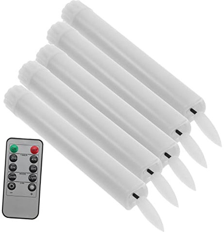 Angoily Lot de Bougies LED Électroniques sans Flamme Blanc Pur avec Télécommande Lumières De Table Décoratives Simulant Flamme Vacillante pour Maison Noël Et Photographie