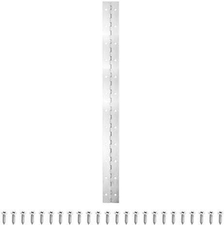 PATIKIL 24x2 Inch Piano Hinge, 1 Pack 304 Stainless Steel Continuous Hinge with Holes for Piano Gate Door Wooden Storage Box Cabinet Boat, Silver Tone