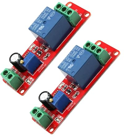 SOLUSTRE Modulo Relè Temporizzato Dc12v Controllo Preciso del Plastico 2 Pezzi per Sistemi Elettrici Automobilistici Progetti Multipli