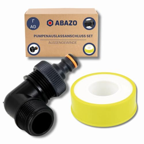 ABAZO - Raccord de pompe pour pompe de jardin, raccord de tuyau, clapet anti-retour pour la pompe, raccordement à un hydrophore, ensemble d'accessoires pour pompe, raccord de sortie de pompe SET 1 AG