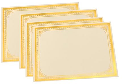 Operitacx 8 Blätter Vergoldetes Zertifikatspapier Design Für Diplome Und Auszeichnungen Hochwertig Und Langlebig Zertifikatsbedarf