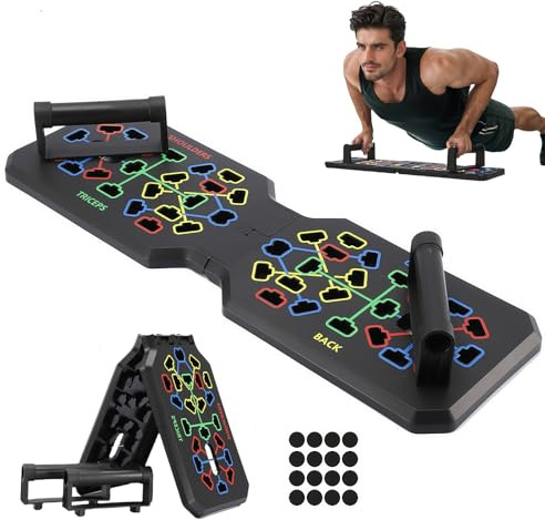 flintronic Tabla Flexiones Multifuncion, Soporte para Flexiones, Push up Bars Stand Desmontable, Skid-Resistant Mango de Espumapara Entrenamiento Muscular, Gimnasio Ejercicio de Entrenamiento En Casa