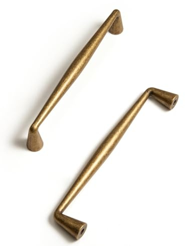 BEILEIOU Antike Messing -Zinklegierung Schrankgriffe– 128mm Lochabstand Klassische Vintage Schubladengriffe, für Küchenschränke Bad Schränke & Möbelgriffe Griffe (2, Antik Messing, 128mm)