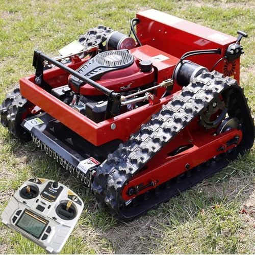 Remote Controlled Lawn Mower, Robotic Four Stroke Gasoline Mower with 45° Slope Support, 10-180mm Height Adjustment, 550mm Mowing Width for Efficient Weeding