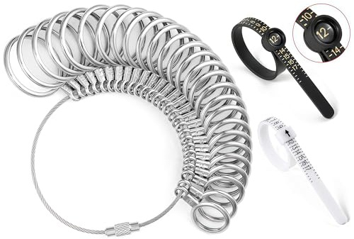 Juego de medidores anillos de tallas de Medidor de tallas española de anillos para dedos para dedos Herramientas de tallas estándar EU, UK, USA