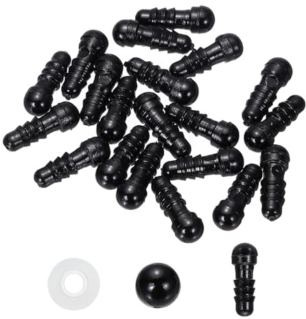 PATIKIL Occhi Sicurezza 5mm, 40 Pezzi Occhi in Plastica per Artigianato con Pellicola Protettiva E Rondelle per Animali di Peluche Giocattoli all'Uncinetto Bambole Creazioni, Nero