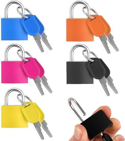LACHT 5 pezzi 23 mm Lucchetto,Lucchetto con 10 chiave piccolo,lucchetto armadietto,Mini Lucchetti molto robusti valigie per zaino,borse da viaggio,valigia,magazzini,bagagli,cassette degli attrezzi