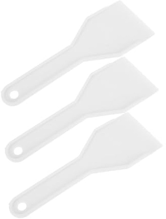 Raschietto per ghiaccio per pulizia frigorifero e cucina, 3 pezzi, pale ergonomiche in plastica da 15,5 cm, paletta bianca