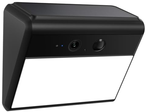 Woox 2K Überwachungskamera Aussen Solar mit Wandleuchte, bewegungsaktiviertes, Aussenkamera WLAN Kabellos Akku, mit KI-Erkennung von Personen/Tieren/Fahrzeugen, Farbe Nachtsicht,IP65 Wasserdicht