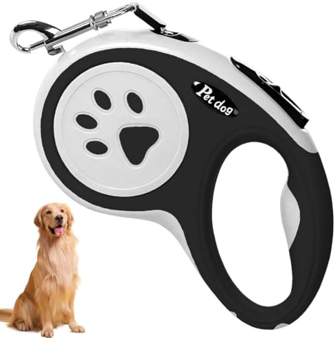 Guinzaglio Retrattile per Cani, 5 m, Impugnatura Ergonomica, Guinzaglio Flessibile per Addestramento e Passeggiate, protezione Cani, guinzaglio senza grovigli a 360°