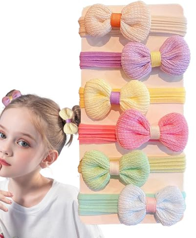 Flickhårsnoddar,6 Bitars Babyhårsnodd | Stylingaccessoarer För Tunna Hästsvansar Vardagliga Lockiga,För Småbarn Barn Tonåring Vardagsmode