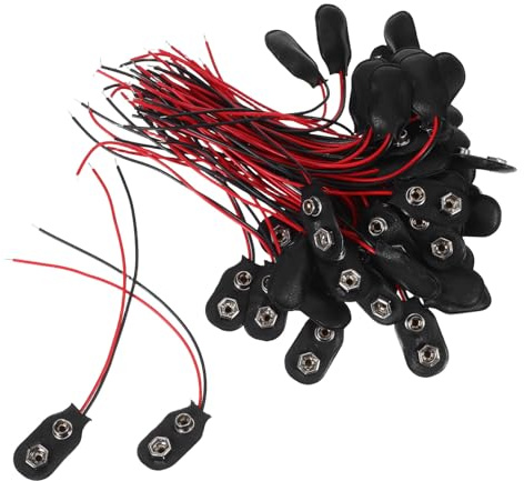 FIXOSHEE 50 Piezas Conector de Batería con Cable Adaptador Tipo I para Experimentos y Proyectos Electrónicos Compatible con Pilas de Voltios
