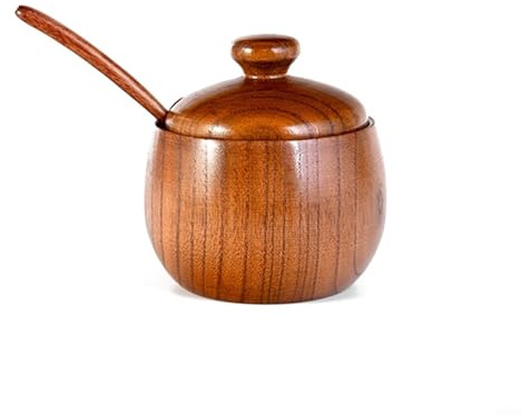 Bol en bois pour riz, soupe, salade et collations, vaisselle en bois naturel pour la cuisine et la salle à manger, récipient alimentaire rustique de style japonais, facile à nettoyer (avec couvercle)