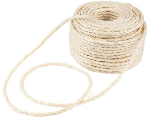 ANDRESLAD Sisal Rope for Cat Scratching Post DIY Decor Multipurpose Wear-resistant Natural Jute Twine for Craft Bundling and Cat Claw Grinding Random Color Random Color